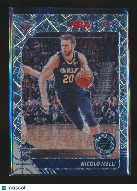 2019-20 NBA HOOPS PREMIUM STOCK SILVER VELOCITYROOKIE NICOLO MELLI PELICANS