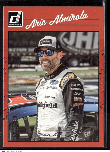 2023 DONRUSS RACING RED 34/299 THROWBACK ARIC ALMIROLA