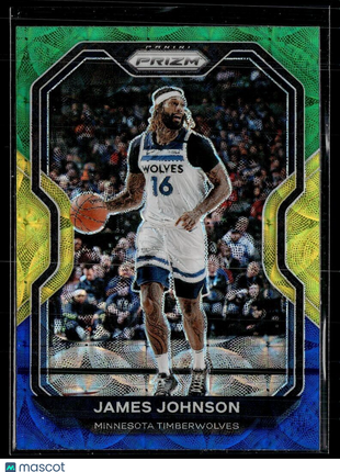 2020-21 PRIZM CHOICE GREEN YELLOW BLUE JAMES JOHNSON TWOLVES