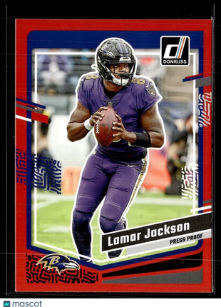 2023 DONRUSS RED PRESS PROOF 18 Lamar Jackson - Baltimore Ravens