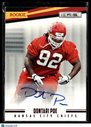 2012 ROOKIES STARS ROOKIE /999 AUTO DONTARI POE CHIEFS
