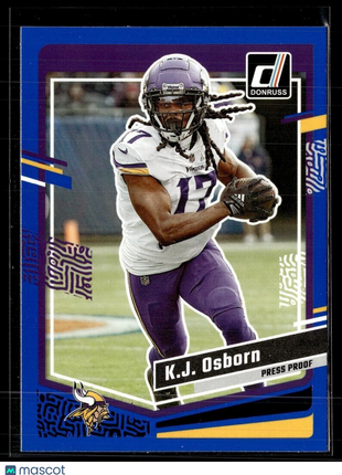 2023 DONRUSS BLUE PRESS PROOF 195 K.J. Osborn - Minnesota Vikings