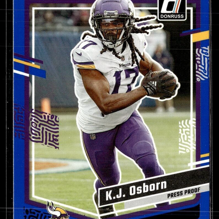2023 DONRUSS BLUE PRESS PROOF 195 K.J. Osborn - Minnesota Vikings
