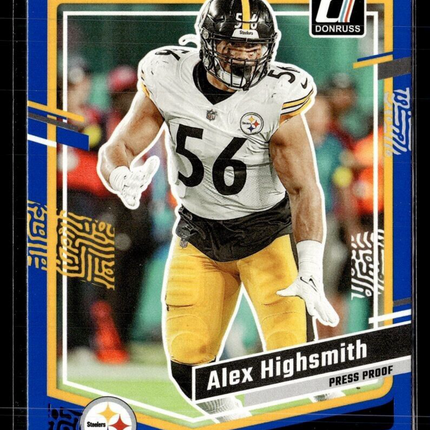 2023 DONRUSS BLUE PRESS PROOF 255 Alex Highsmith - Pittsburgh Steelers