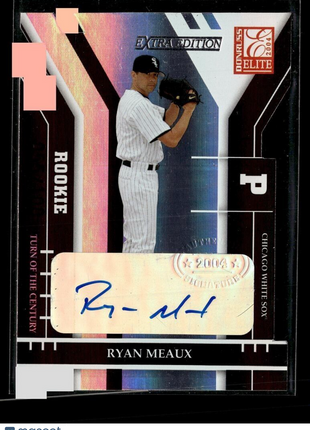 2004 ELITE EXTRA EDITION TURN CENTURY /100 ROOKIE AUTO RYAN MEAUX WHITE SOX