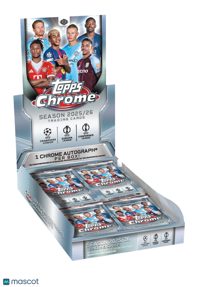 SOCCER 2025-26 Topps Chrome UEFA Club Competitions Hobby Box