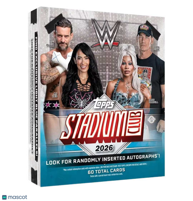 WWE 2026 Topps Stadium Club WWE Wrestling Mega Box