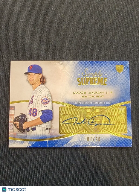 2014 Jacob Degrom Topps Simply Supreme Rc Auto /20 #SSU-JD Mets