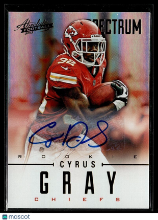 2012 ABSOLUTE SPECTRUM ROOKIE /299 AUTO CYRUS GRAY CHIEFS