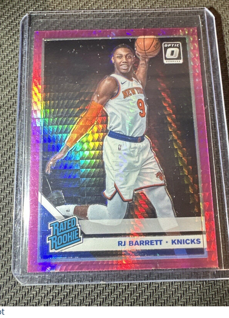 RJ Barrett 2019-20 Donruss Optic Pink Hyper Prizm RC #178 New York Knicks