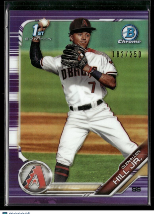 2019 BOWMAN CHROME PURPLE /250 1ST PROSPECT GLENALLEN HILL JR DBACKS
