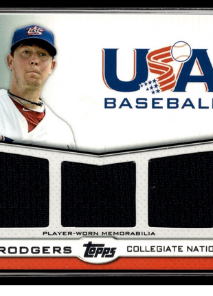 2011 TOPPS USA BASEBALL TRIPLE /240 JERSEY RELIC BRADY RODGERS