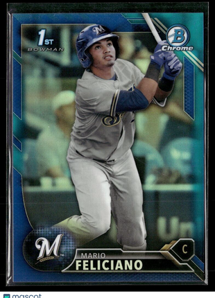 2016 BOWMAN CHROME BLUE /150 1ST PROSPECT MARIO FLEICIANO BREWERS