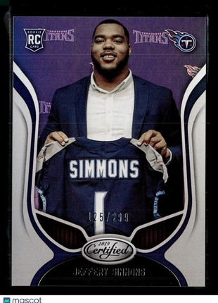 2019 CERTIFIED SILVER ROOKIE /299 JEFFERY SIMMONS TITANS