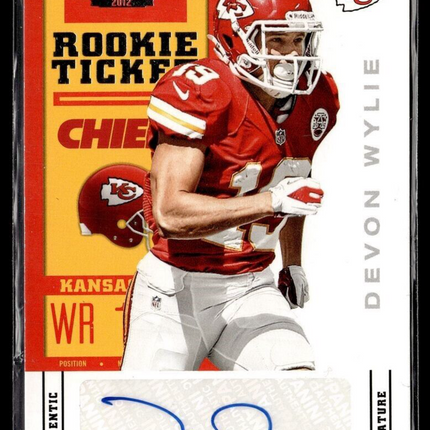 2012 CONTENDERS ROOKIE TICKET AUTO DEVON WYLIE CHIEFS