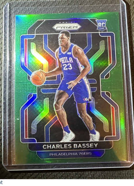 2021-22 Prizm #304 Charles Bassey Green Prizm Rookie 76ers