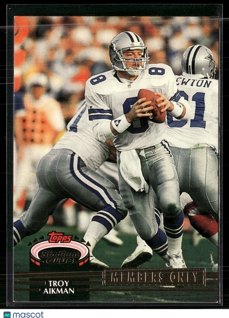 1992 STADIUM CLUB MEMBERS ONLY TROY AIKMAN COWBOYS