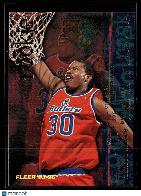 1995-96 FLEER ROOKIE RASHEED WALLACE BULLETS