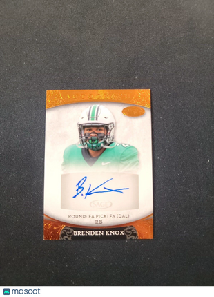 2021 Brenden Knox Sage Aspire Rc Rookie Auto #63 Cowboys