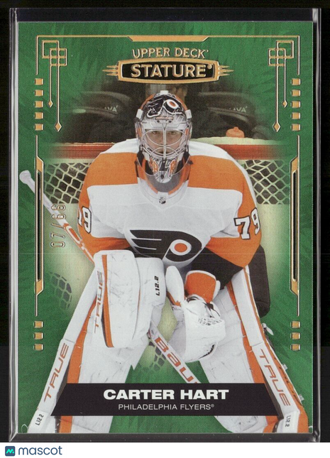 2021-22 UD STATURE GREEN /66 CARTER HART FLYERS