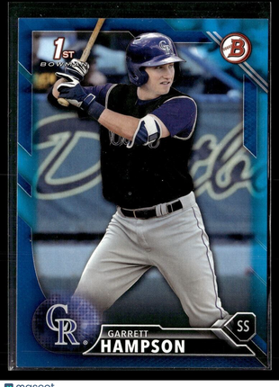 2016 BOWMAN BLUE /150 1ST PROSPECT GARRETT HAMPSON ROCKIES