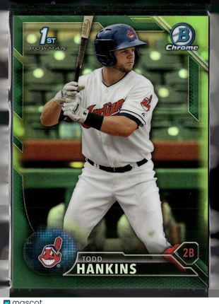 2016 BOWMAN CHROME GREEN /99 1ST PROSPECT TODD HANKINS INDIANS