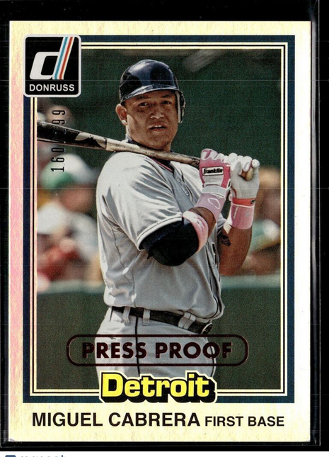 2015 DONRUSS BRONZE PRESS PROOF /299 THROWBACK MIGUEL CABRERA TIGERS