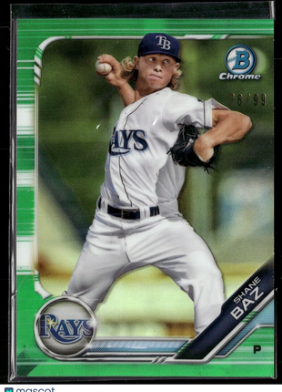 2019 BOWMAN CHROME GREEN /99 SHANE BAZ RAYS