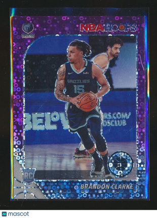 2019-20 NBA HOOPS PREMIUM STOCK PURPLE ORBIT ROOKIE BRANDON CLARKE GRIZZLIES