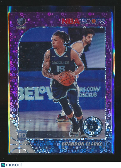 2019-20 NBA HOOPS PREMIUM STOCK PURPLE ORBIT ROOKIE BRANDON CLARKE GRIZZLIES