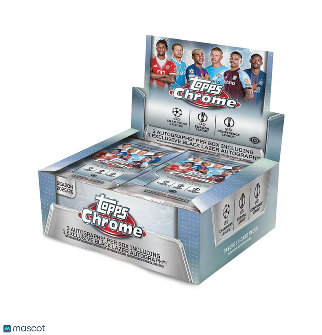 SOCCER Topps 2025-26 Chrome UEFA Club Competitions Hobby Jumbo Box