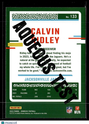 2023 DONRUSS AQUEOUS TEST 133 Calvin Ridley - Jacksonville Jaguars