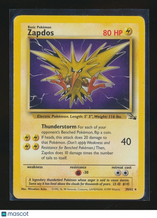 1995 POKEMON 1ST EDITION 30/62 ZAPDOS