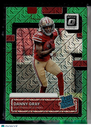 2022 OPTIC GREEN MEGA RATED ROOKIE DANNY GRAY 49ERS