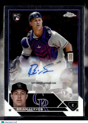 2023 TOPPS CHROME ROOKIE AUTO BRIAN SERVEN ROCKIES