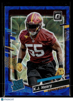 2023 DONRUSS OPTIC PREVIEW RATED ROOKIE BLUE SCOPE 400 K.J. Henry Commanders