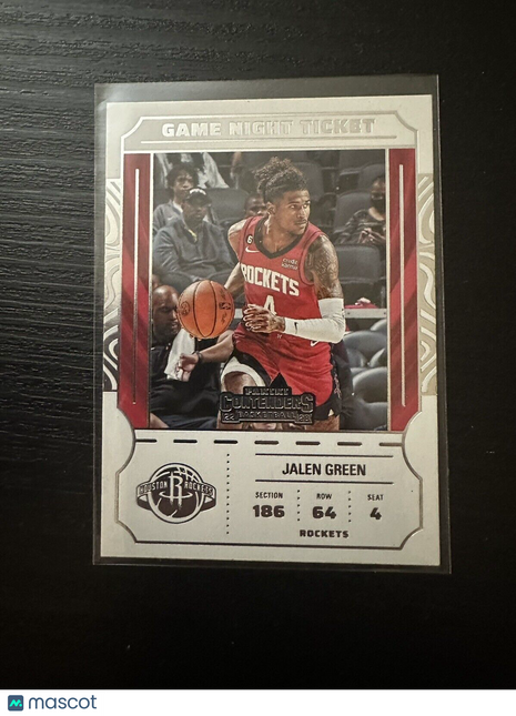 2022-23 Contenders Jalen Green Game Night Ticket Card- Rockets