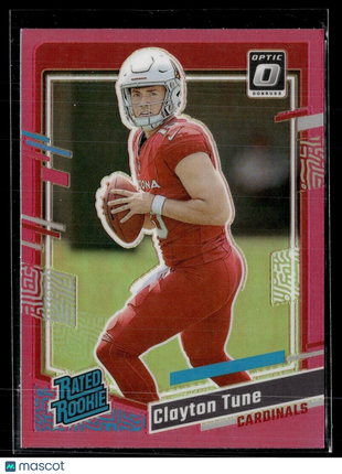 2023 DONRUSS OPTIC PREVIEW RATED ROOKIE PINK 302 Clayton Tune Arizona Cardinals