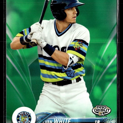 2018 PRO DEBUT GREEN /99 EVAN WHITE MARINERS