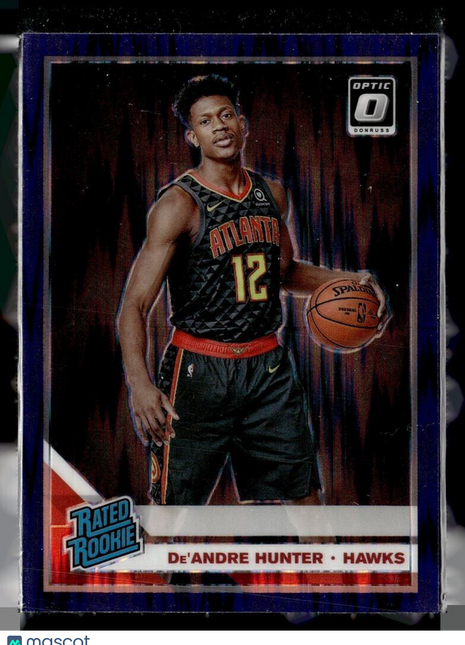 2019-20 OPTIC PURPLE SHOCK RATED ROOKIE DE'ANDRE HUNTER HAWKS