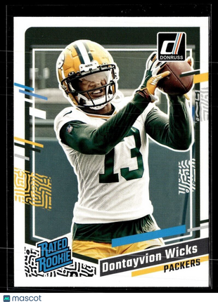 2023 DONRUSS RATED ROOKIE 333 Dontayvion Wicks - Green Bay Packers