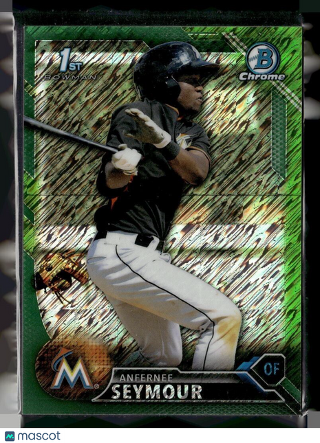 2016 BOWMAN CHROME GREEN SHIMMER /99 1ST PROSPECT ANFERNEE SEYMOUR MARLINS