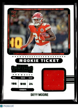 2022 CONTENDERS ROOKIE TICKET JERSEY RELIC SKYY MOORE CHIEFS