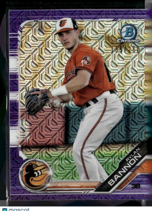 2019 BOWMAN CHROME PURPLE /250 MEGA BOX RYLAN BANNON ORIOLES