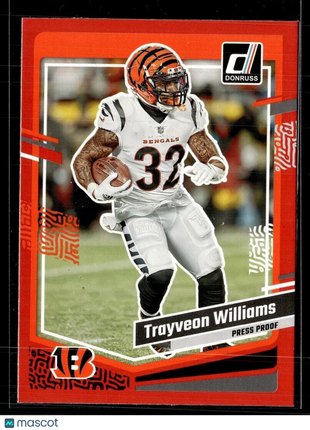 2023 DONRUSS RED PRESS PROOF 59 Trayveon Williams - Cincinnati Bengals