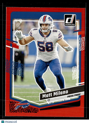 2023 DONRUSS RED PRESS PROOF 34 Matt Milano - Buffalo Bills