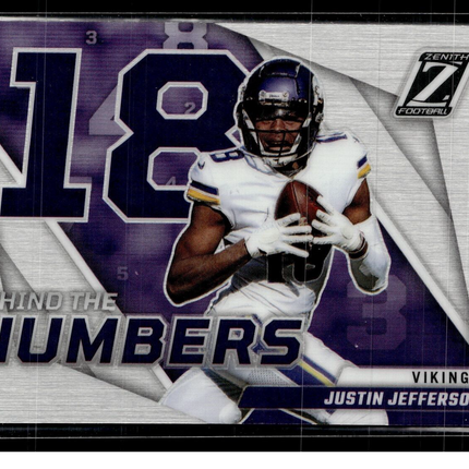 2022 ZENITH BEHIND NUMBERS JUSTIN JEFFERSON VIKINGS