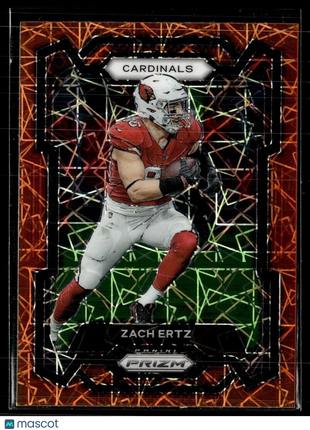 2023 PRIZM ORANGE LAZER 6 Zach Ertz - Arizona Cardinals