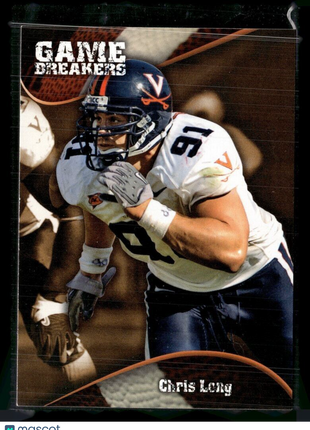 2008 PRESS PASS GAME BREAKERS ROOKIE CHRIS LONG VIRIGINIA