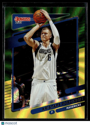 2021-22 DONRUSS GREEN YELLOW LASER KRISTAP PORZINGIS MAVERICKS